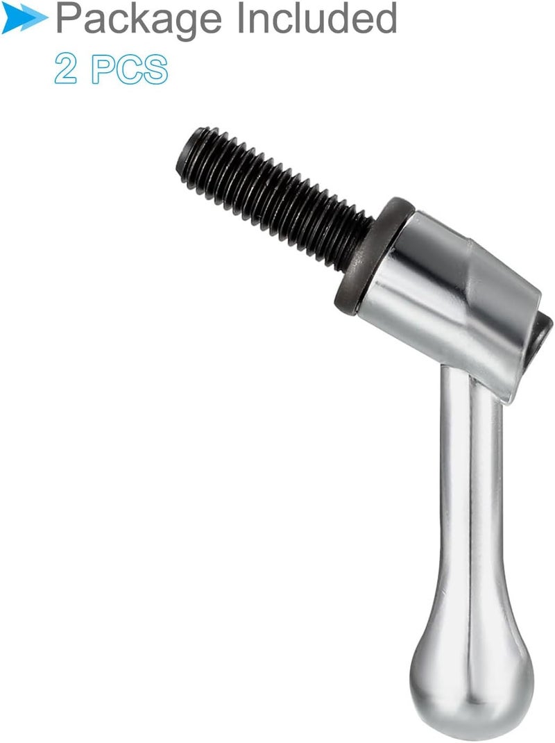 CoCud Clamping Lever Handles, M10 x 25mm Male Thread, Adjustable Quick Release Locking Rotating Bolt Knobs Silver Tone - (Applications: for Lathe Machinery), 2-Pieces - Image 5